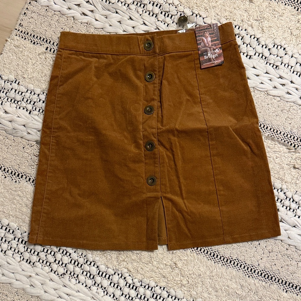 Have Rich Brown Button-Down Mini Skirt